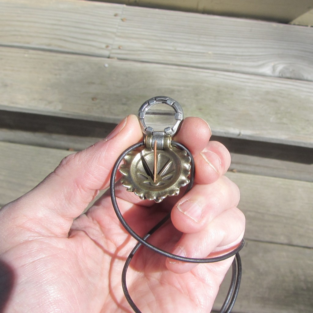 Sunflower magnifier pendant